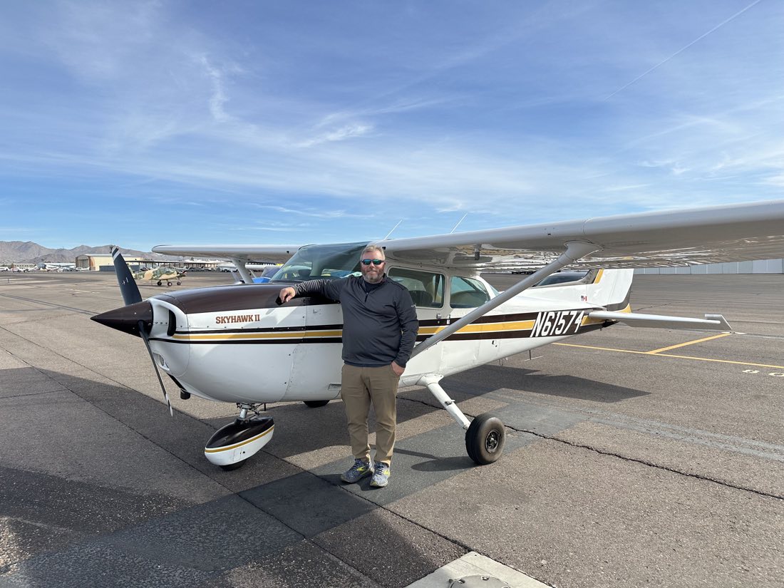 N61574 "Kraken", a Cessna 172M SkyHawk II, on the ramp at Falcon Field